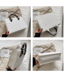 2022 New Fashion Lingge Silk Scarf Handbag Commuting Temperament Large Capacity Tote Bag For Ladies