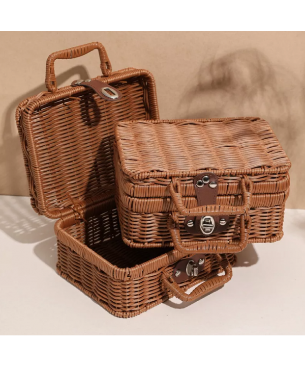 Sundries Storage Handmade Household Multi-function Storage Box Rattan Retro Woven Basket