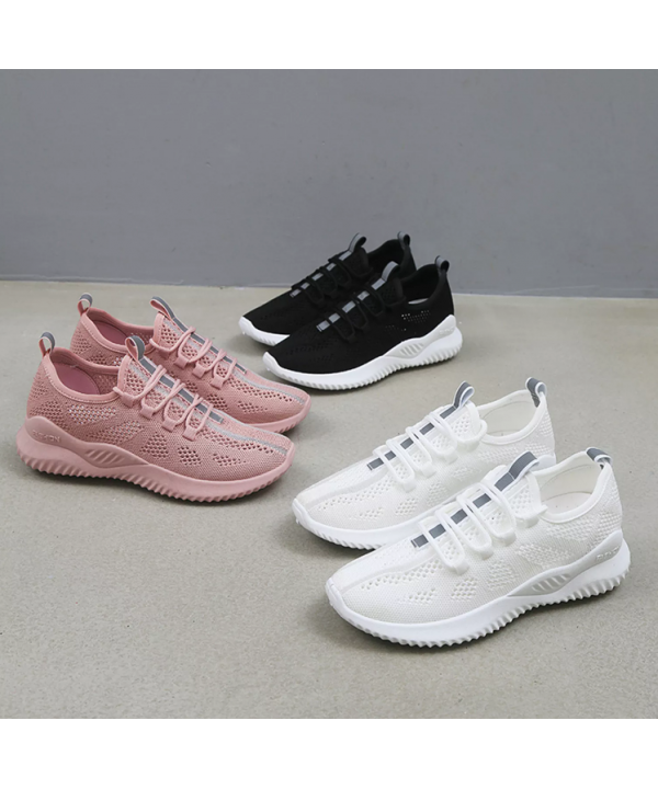 Women weaving flat casual women fashion sneakers anti-slip light weight lady shoes