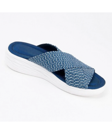 Product up-gradation-Stretch Cross Orthotic Slide Sandals