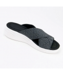 Product up-gradation-Stretch Cross Orthotic Slide Sandals